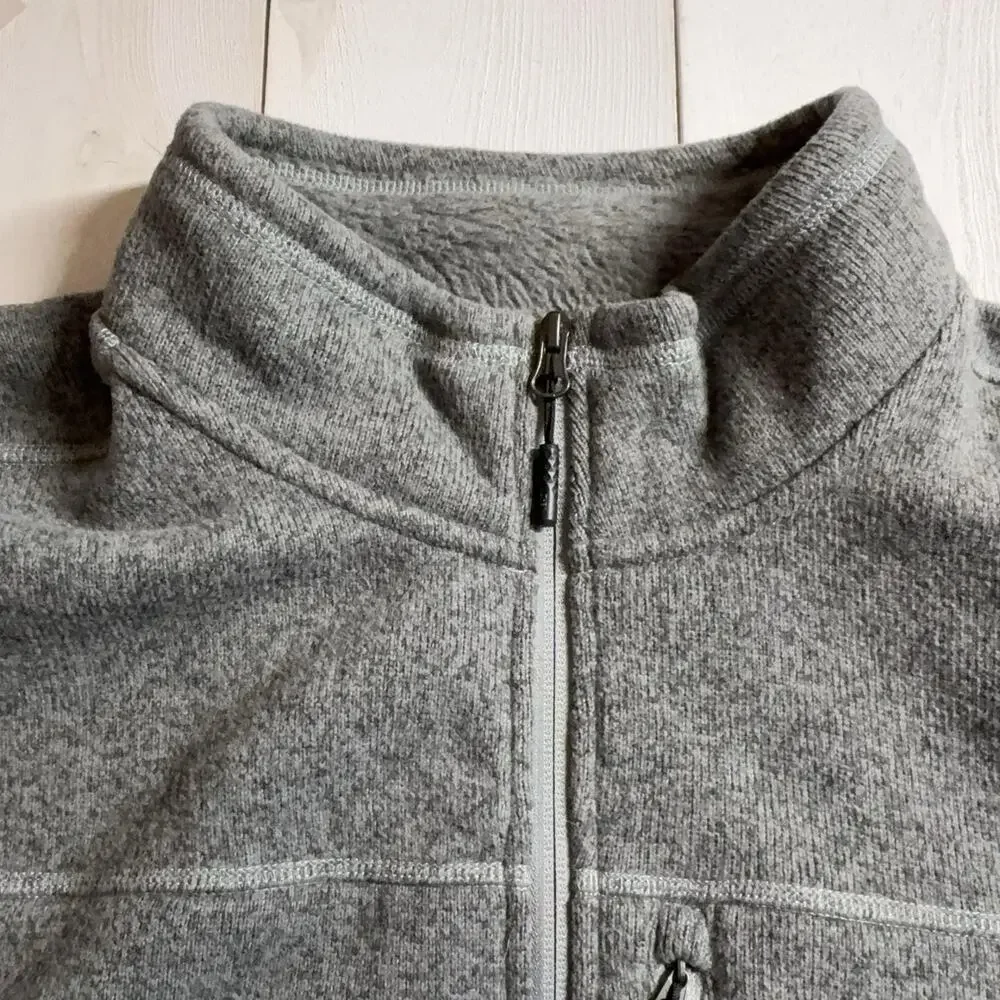 The North Face Fleece Vest Mens 2XL Gray Full Zip Lined Pockets Stand Collar